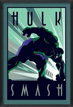 Inramad poster Marvel Deco - Hulk